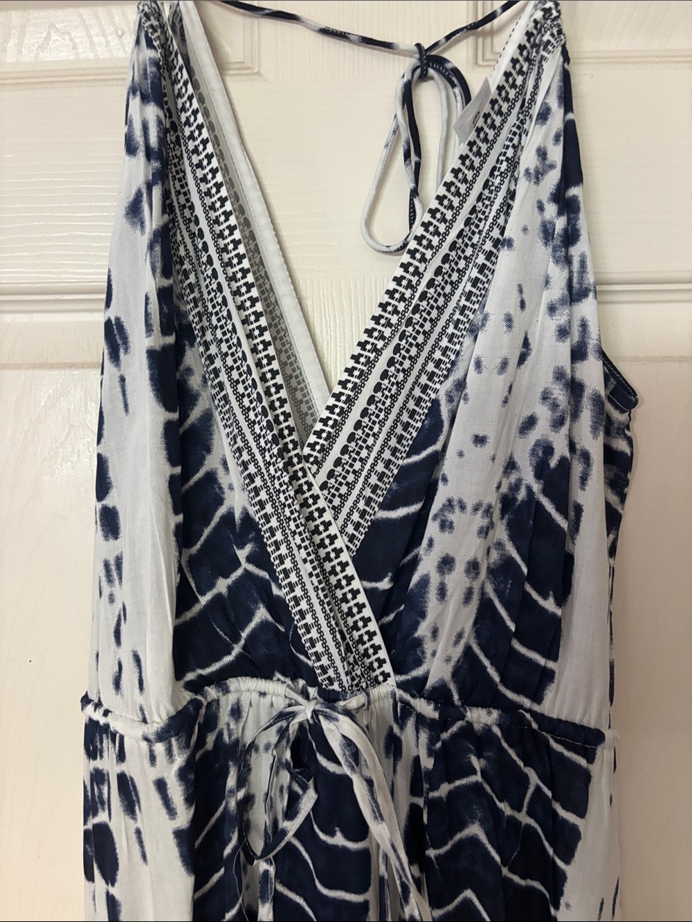 Venus Women's Black & White Tie-Dye Maxi Dress with Spaghetti Straps - Picture 2 of 6